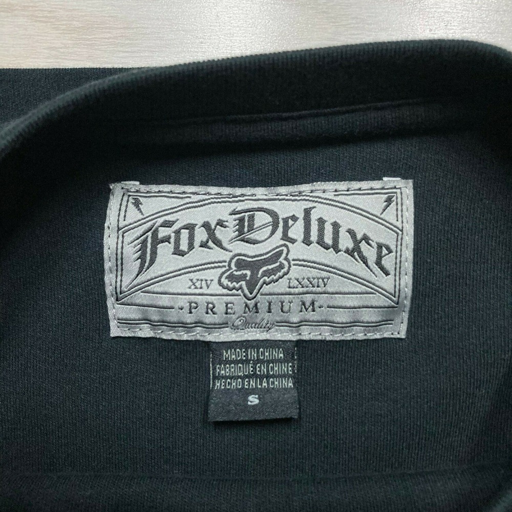 Fox Racing Deluxe Men's Premium Pullover Sweater Black Size Small Logo Spellout - Picture 6 of 10